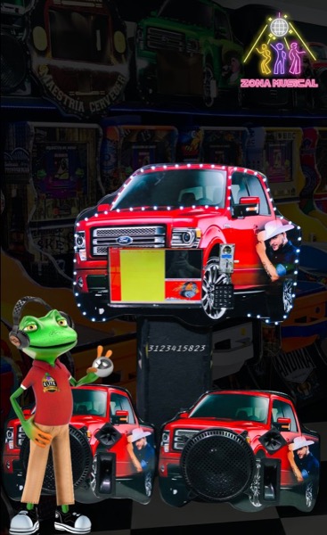Rockola Ford roja pantalla 19″